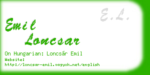 emil loncsar business card