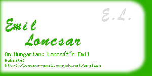 emil loncsar business card